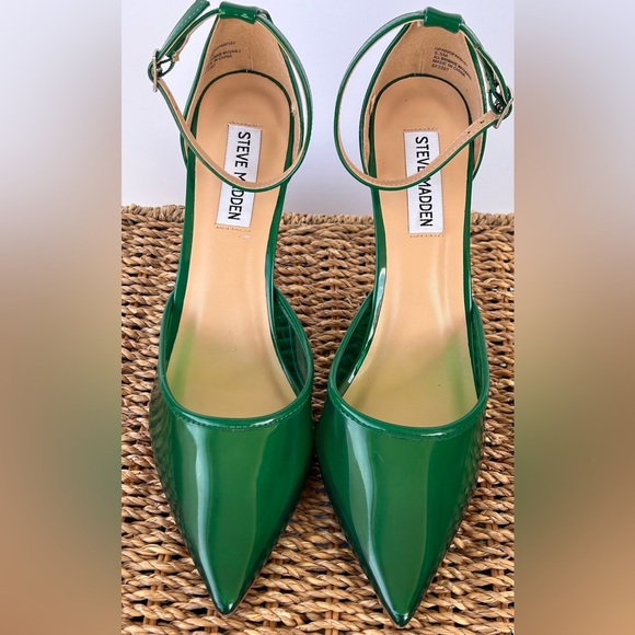 Steve Madden Opar Translucent Emerald Green Stetto Heels Size 8.5M - Picture 4 of 12